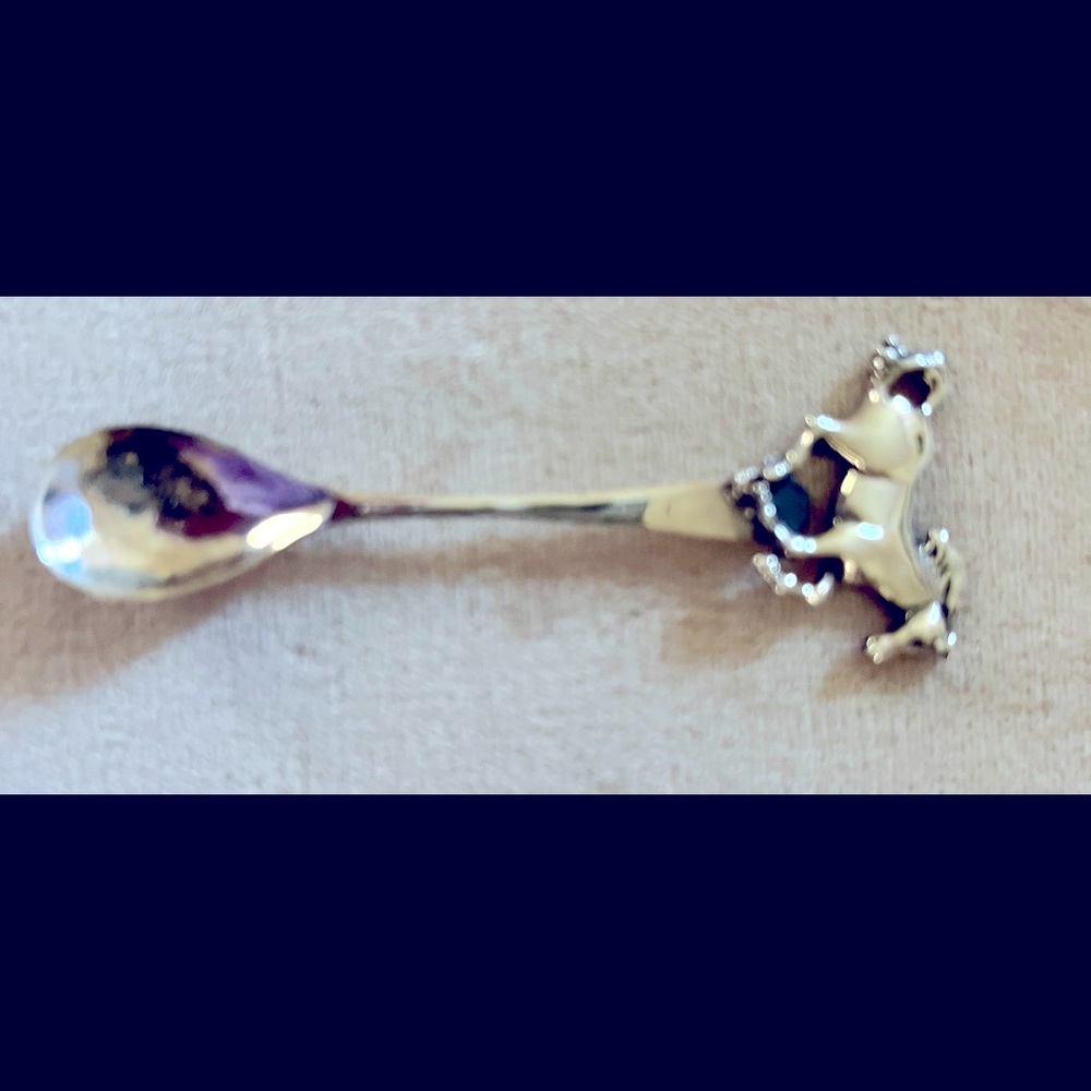 Sterling Silver 925 Salt Spoon Hand Detailed Horse in Motion